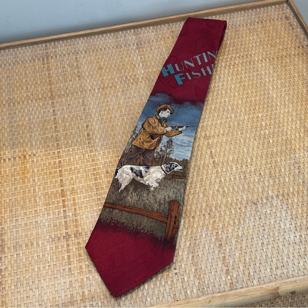 Vintage Polo by Ralph Lauren hunting & fishing 100% silk tie new!!